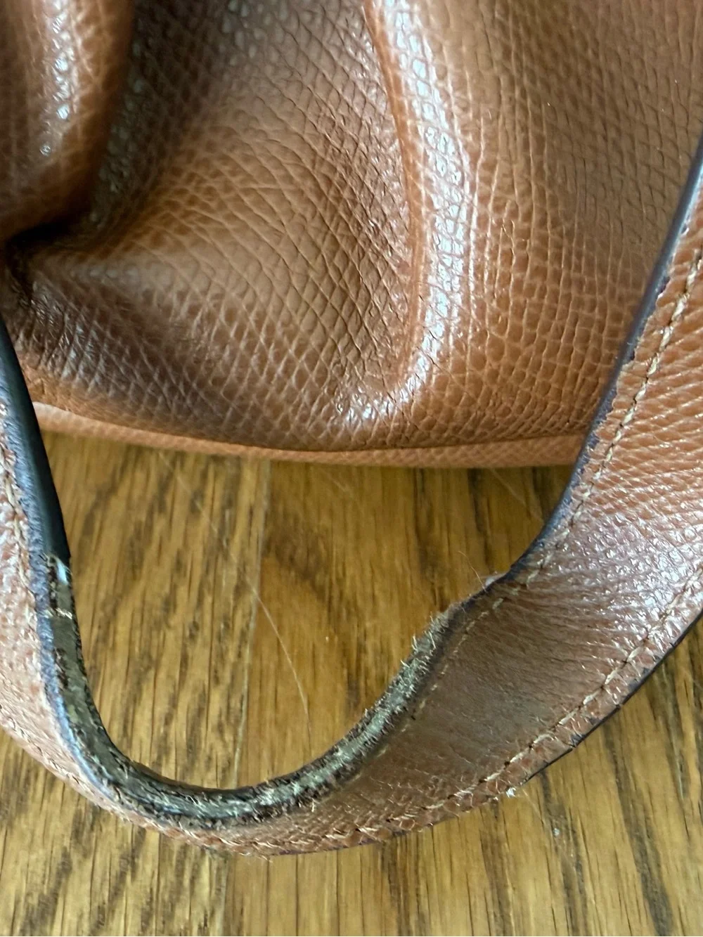 Coach Brown/Cognac Pebbled Leather Zip Top Shoulder Tote Handbag Purse Hangtag